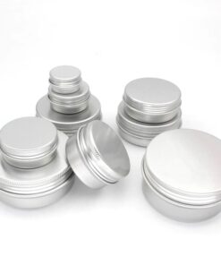 5ml Silver Round Aluminium Tin Container With EPE Lined Screw Lid